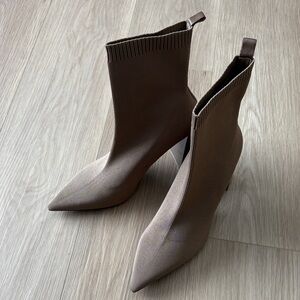 Zara Taupe Heeled sock Boots